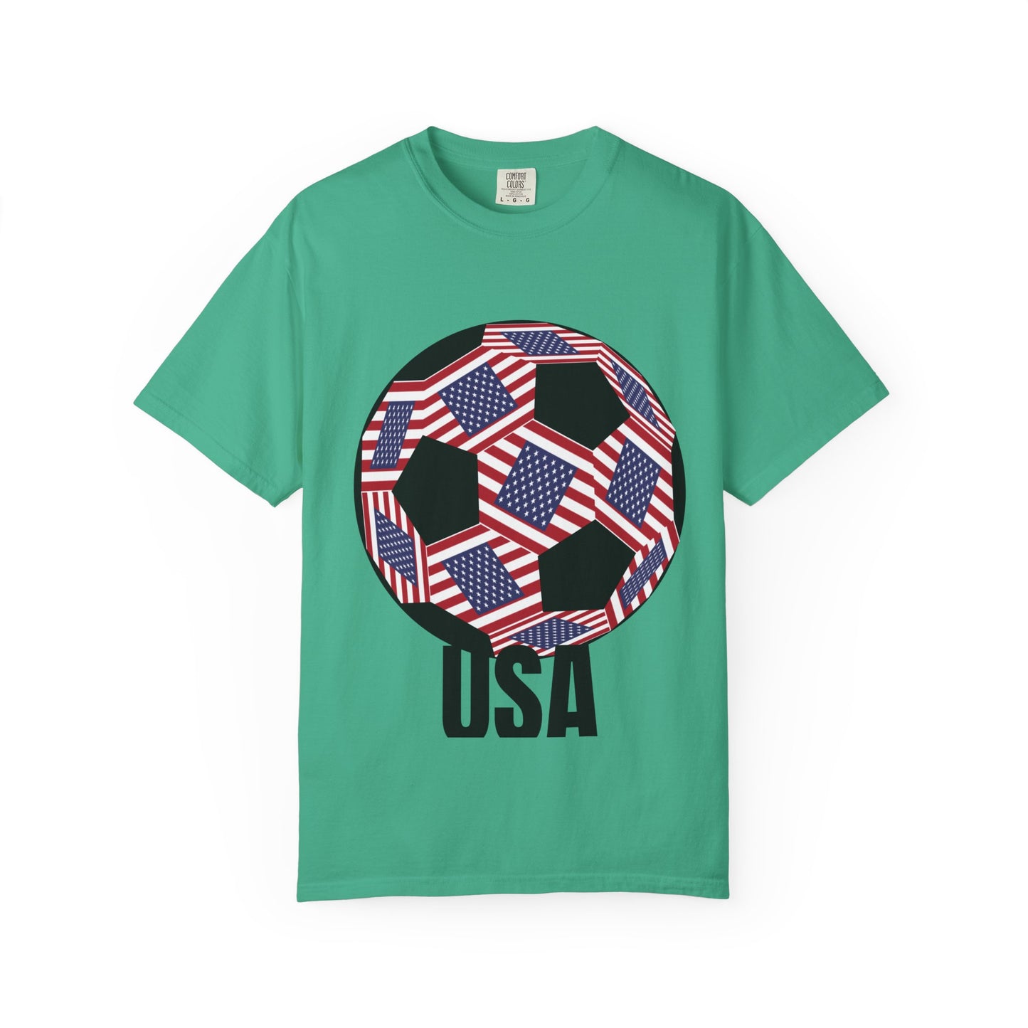 Patriotic USA Fan Specialty Soccer Ball Design T Shirt