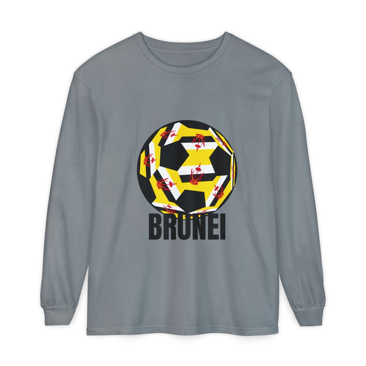 Brunei Fan Specialty Soccer Ball Design Long Sleeve Tee