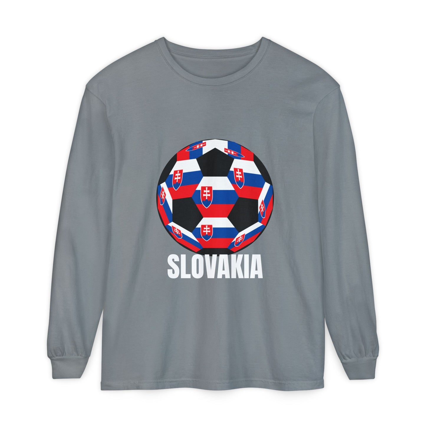 Slovakia Fan Specialty Soccer Ball Design Long Sleeve Shirt
