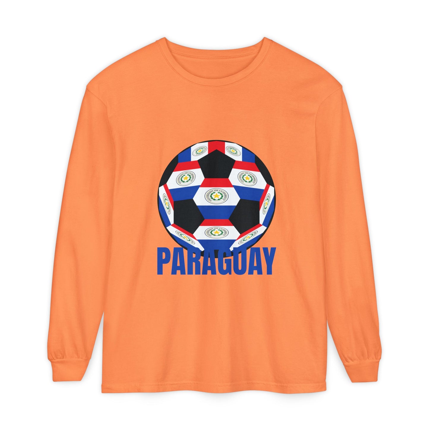 Paraguay Fan Specialty Soccer Ball Design Long Sleeve Shirt