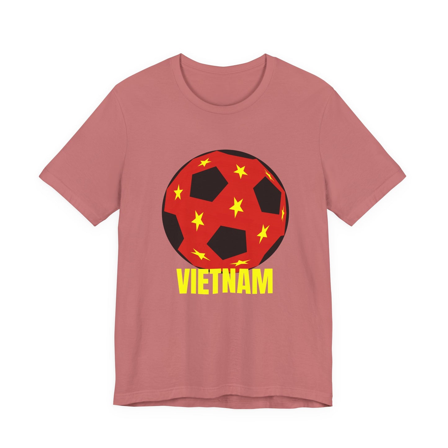Vietnam Fan Specialty Soccer Ball Design T Shirt Red Text