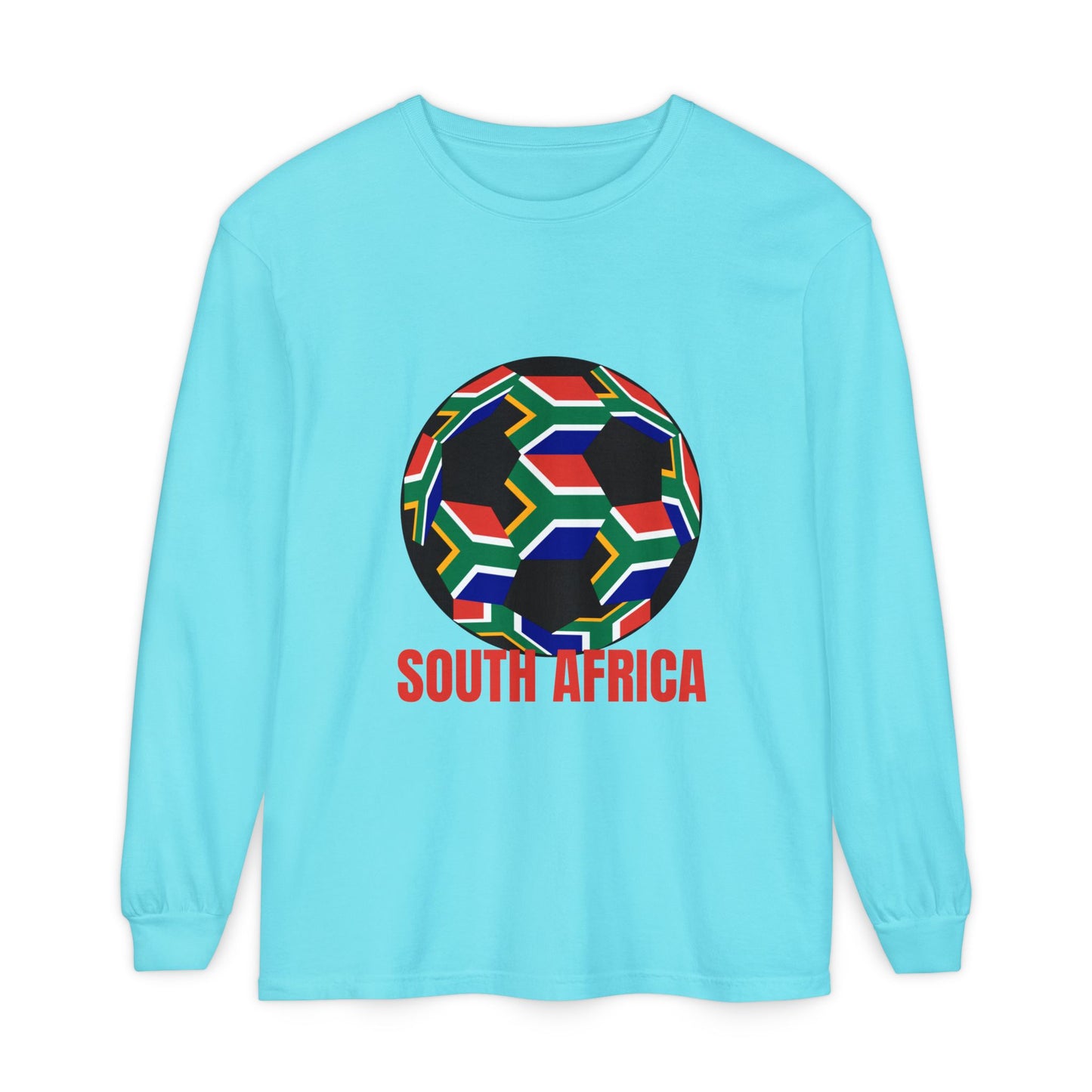 South Africa Fan Specialty Soccer Ball Design Long Sleeve Tee