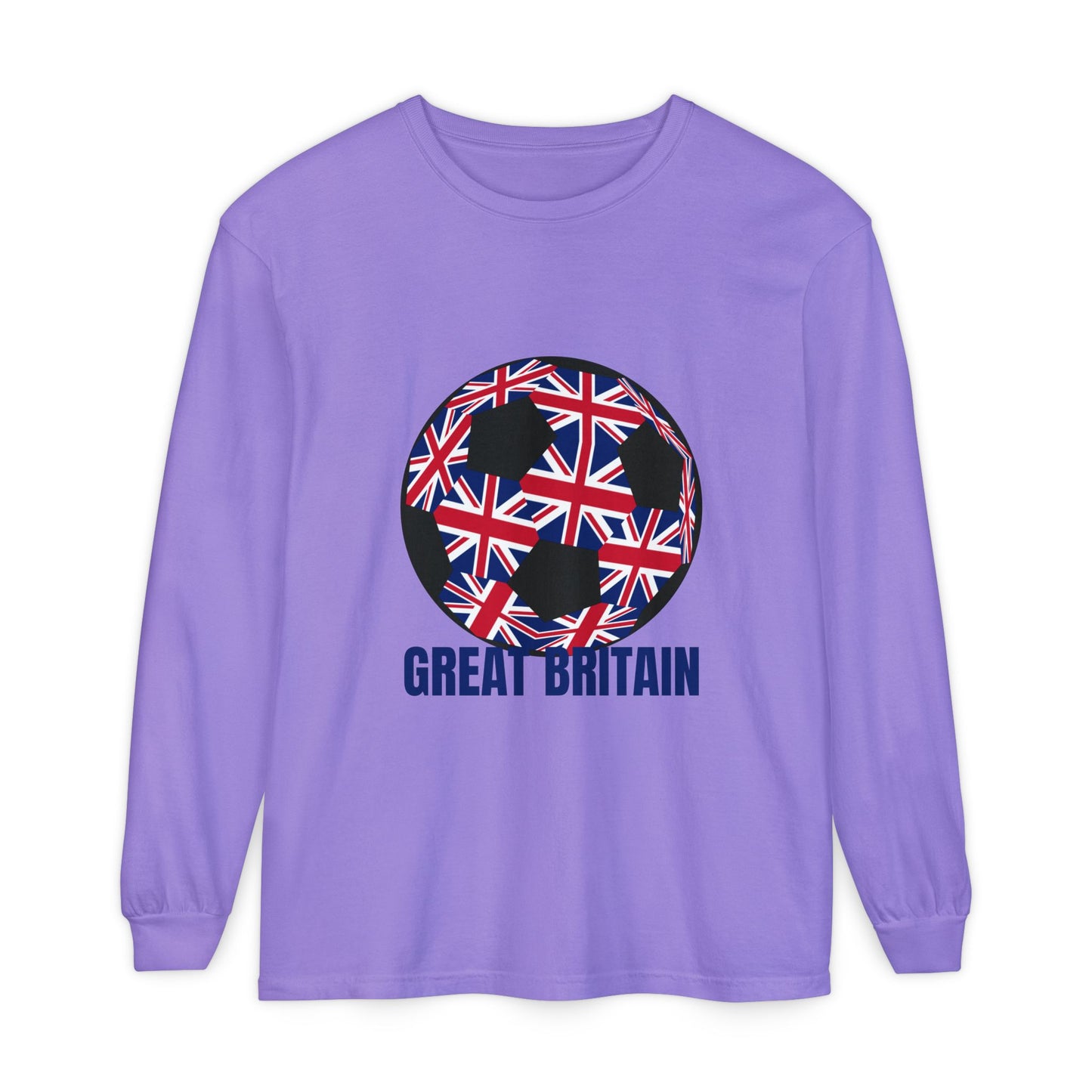 Great Britain Fan Specialty Soccer Ball Design Long Sleeve Tee