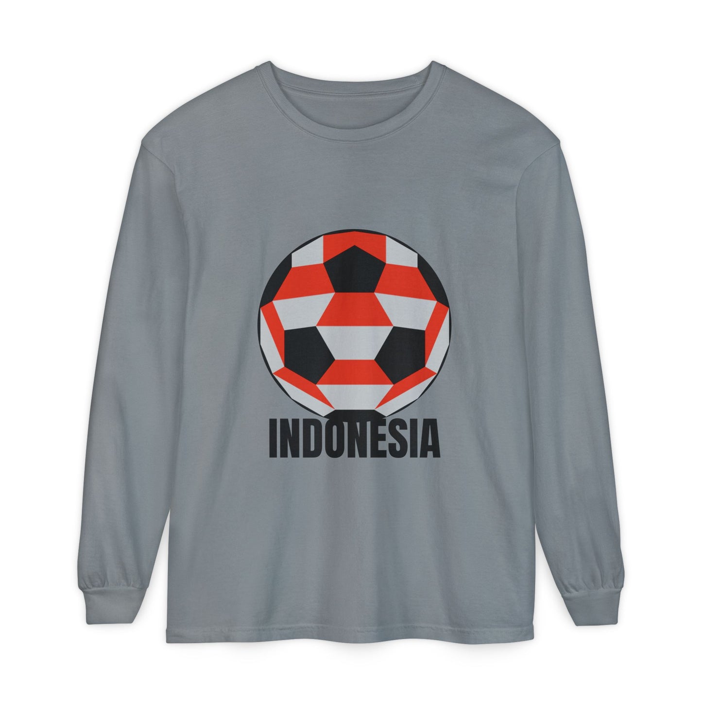 Indonesia Fan Specialty Soccer Ball Design Long Sleeve Shirt