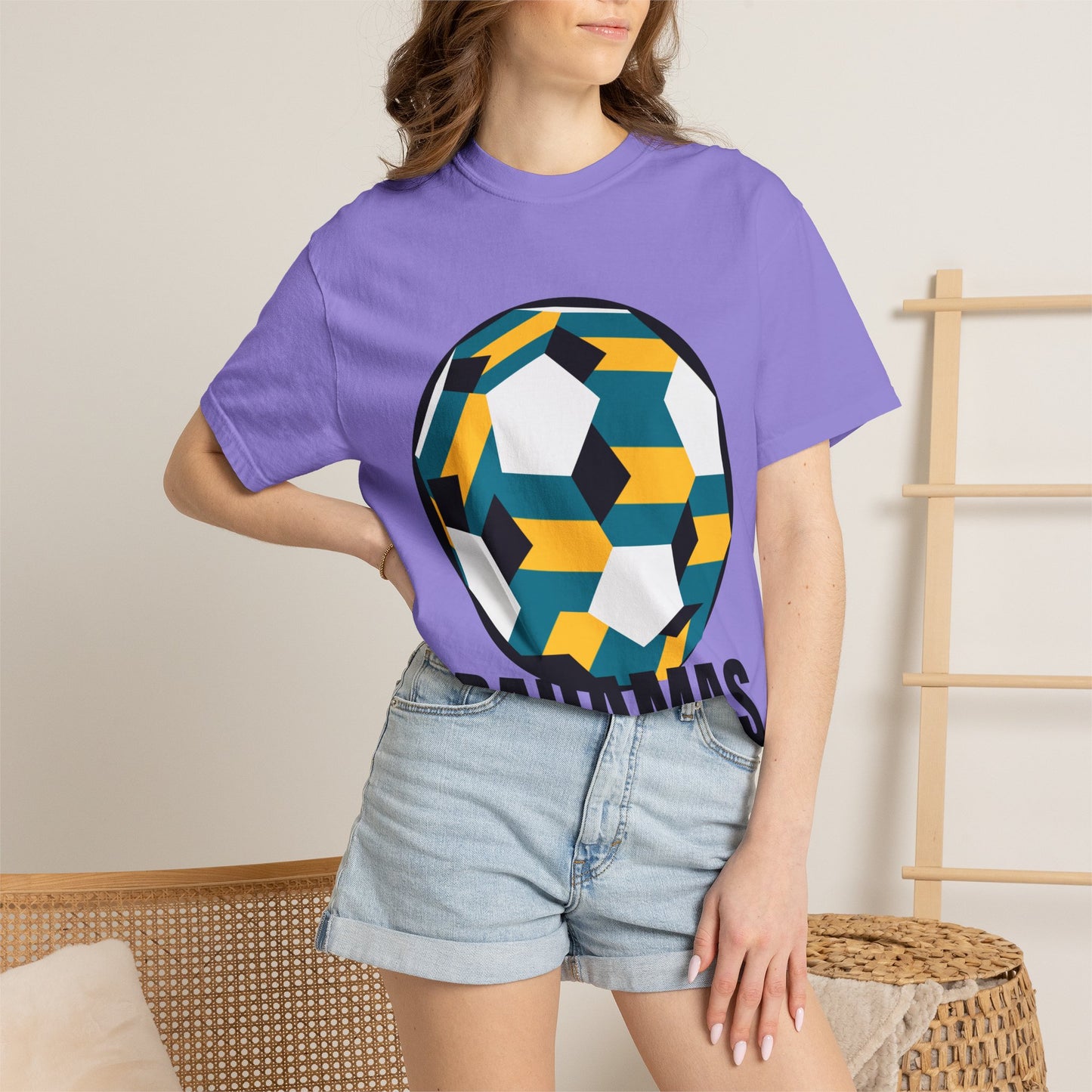 Bahamas Fan Specialty Soccer Ball Design T Shirt