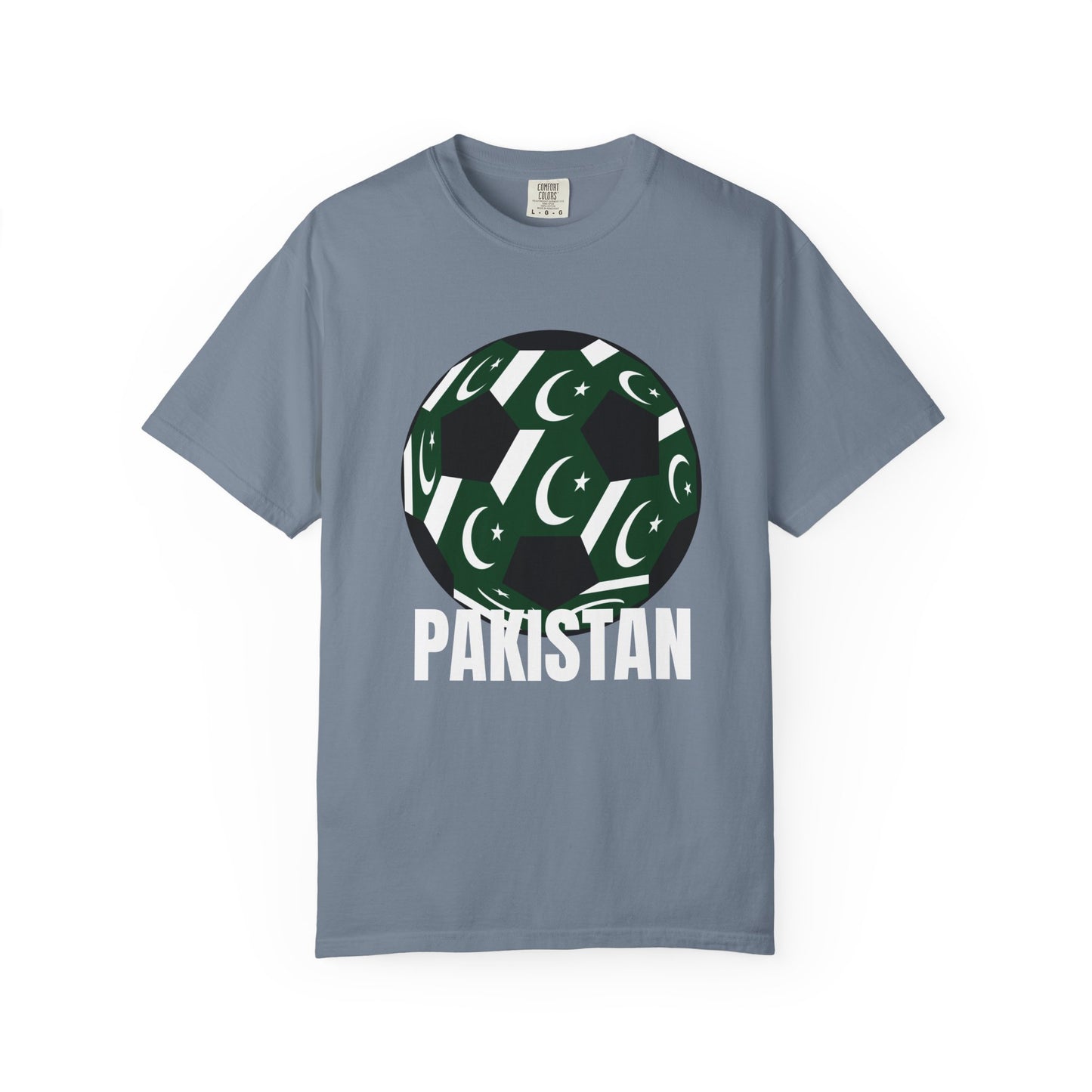 Pakistan Fan Specialty Soccer Ball Design T Shirt White Text