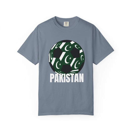 Pakistan Fan Specialty Soccer Ball Design T Shirt White Text
