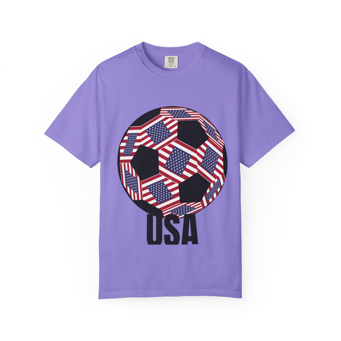 Patriotic USA Fan Specialty Soccer Ball Design T Shirt