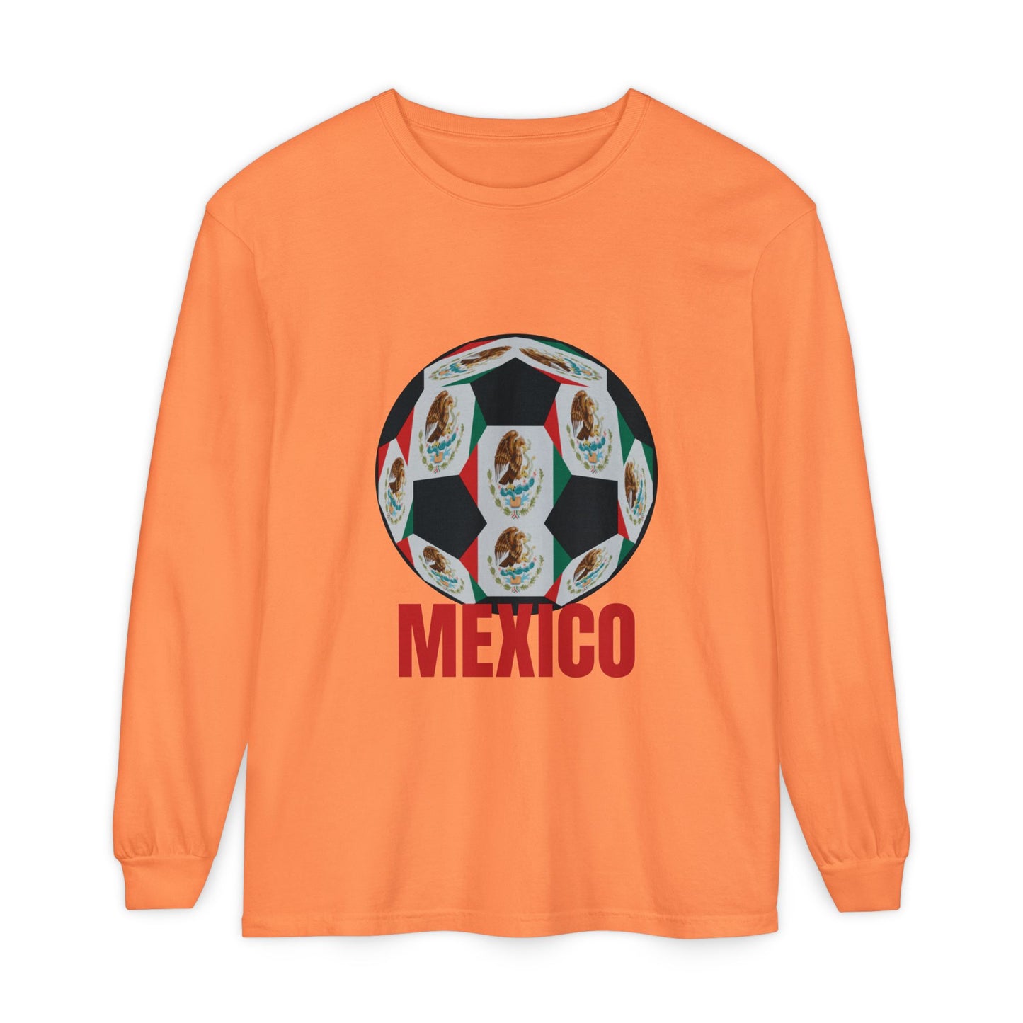 Mexico Fan Specialty Soccer Ball Design  Long Sleeve Tee