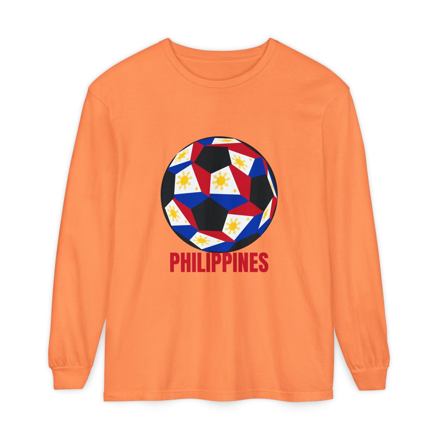 Philippines Fan Specialty Soccer Ball Design Long Sleeve Tee