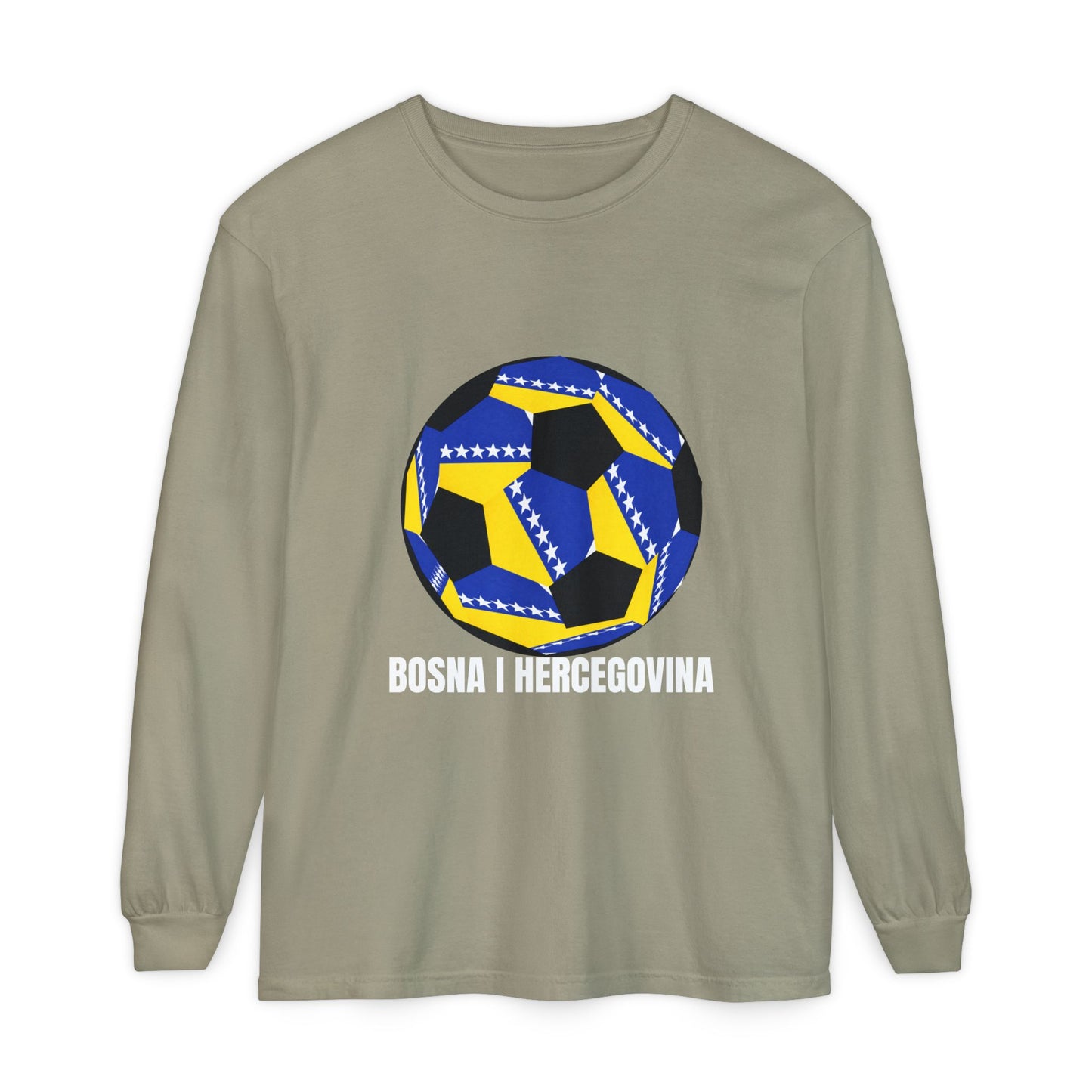 Bosnia Herzegovina Fan Specialty Soccer Ball Design  Long Sleeve Shirt