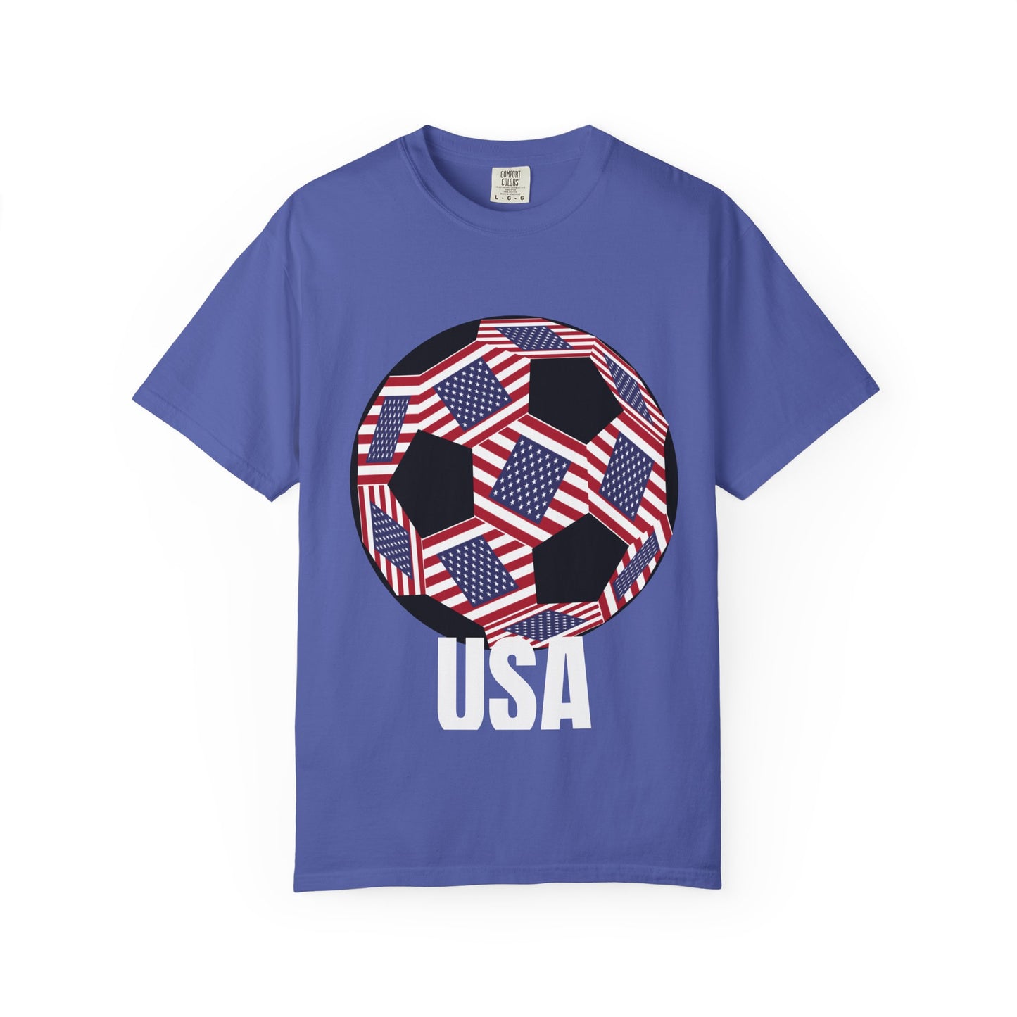 Patriotic USA Fan Specialty Soccer Ball Design T Shirt