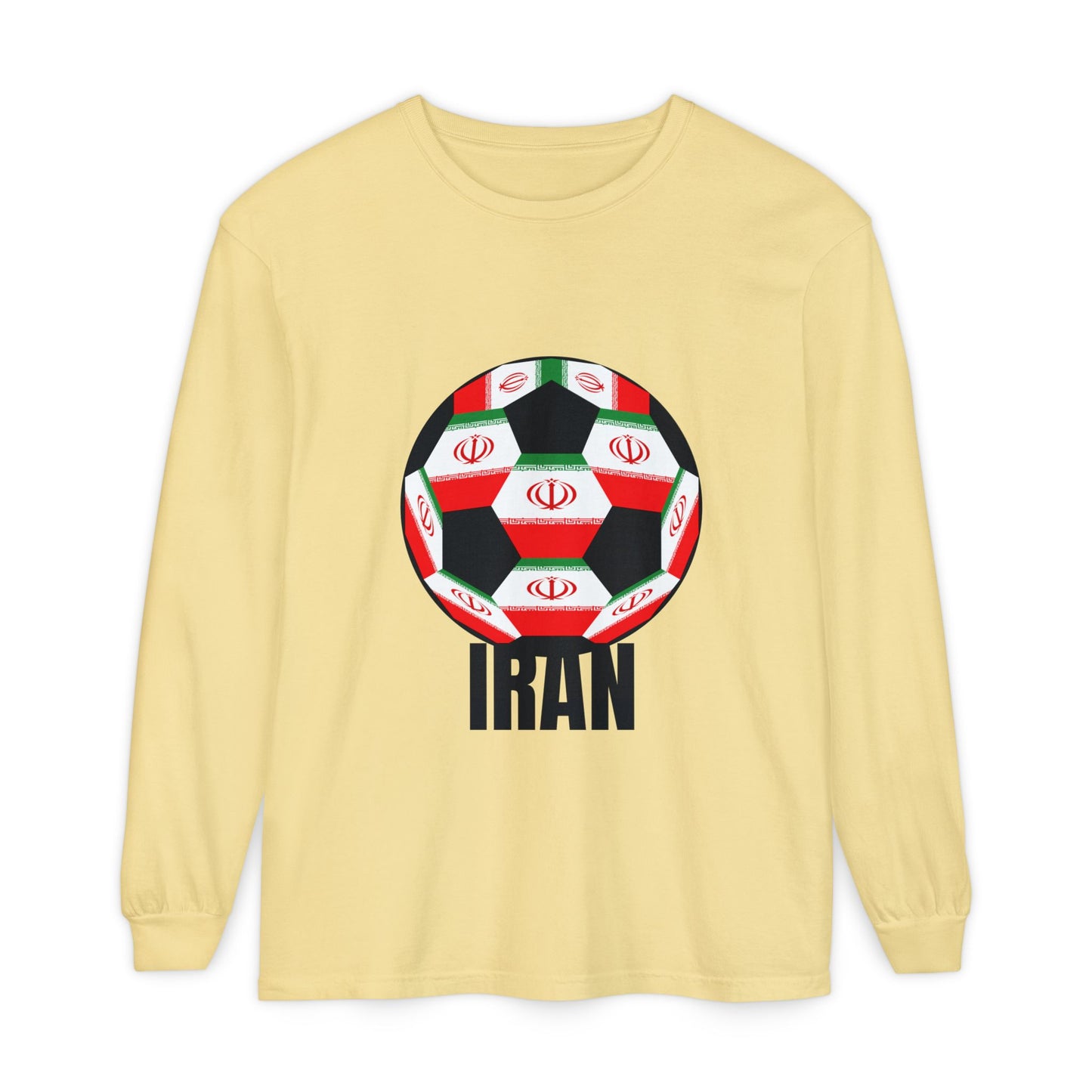 Iran Fan Specialty Soccer Ball Design Long Sleeve Shirt