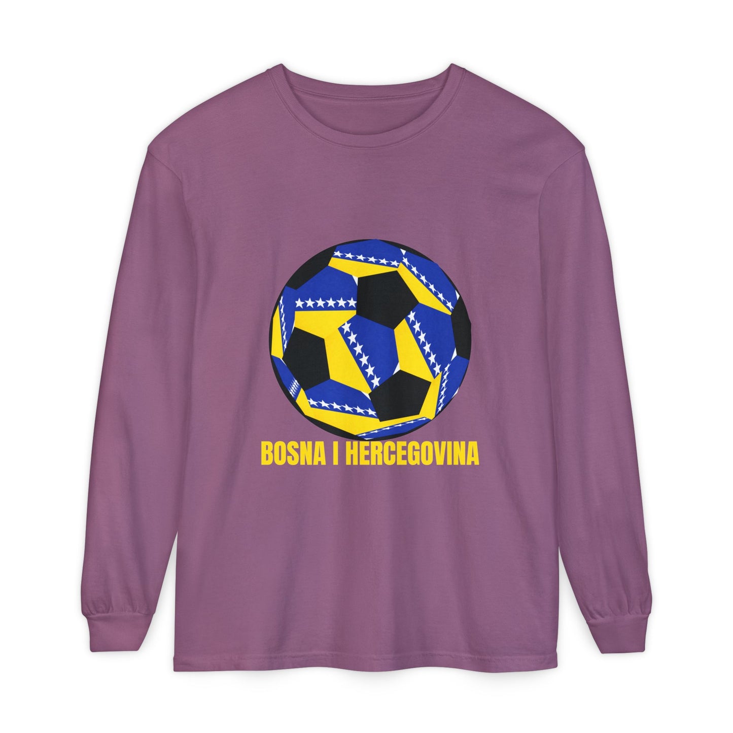 Bosnia Herzegovina Fan Specialty Soccer Ball Design  Long Sleeve Tee