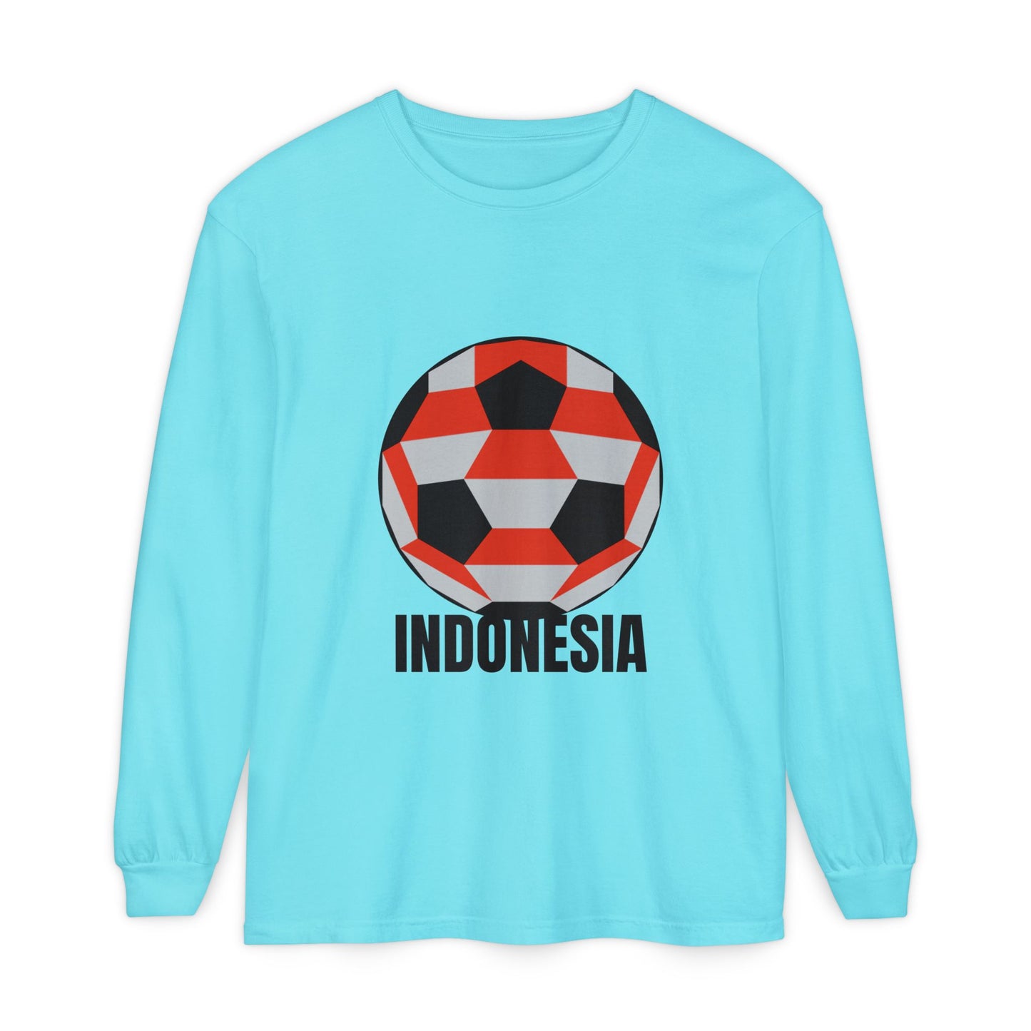 Indonesia Fan Specialty Soccer Ball Design Long Sleeve Shirt