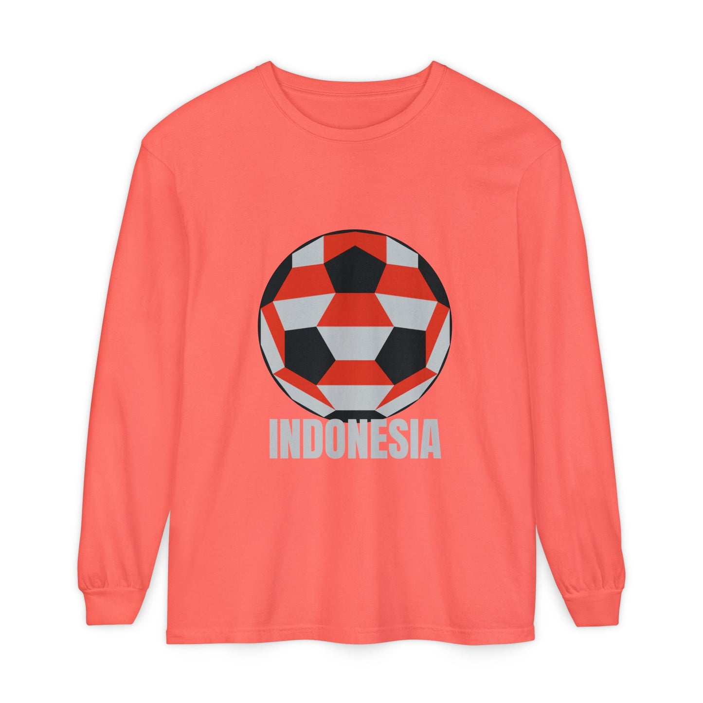 Indonesia Fan Specialty Soccer Ball Design Long Sleeve Tee