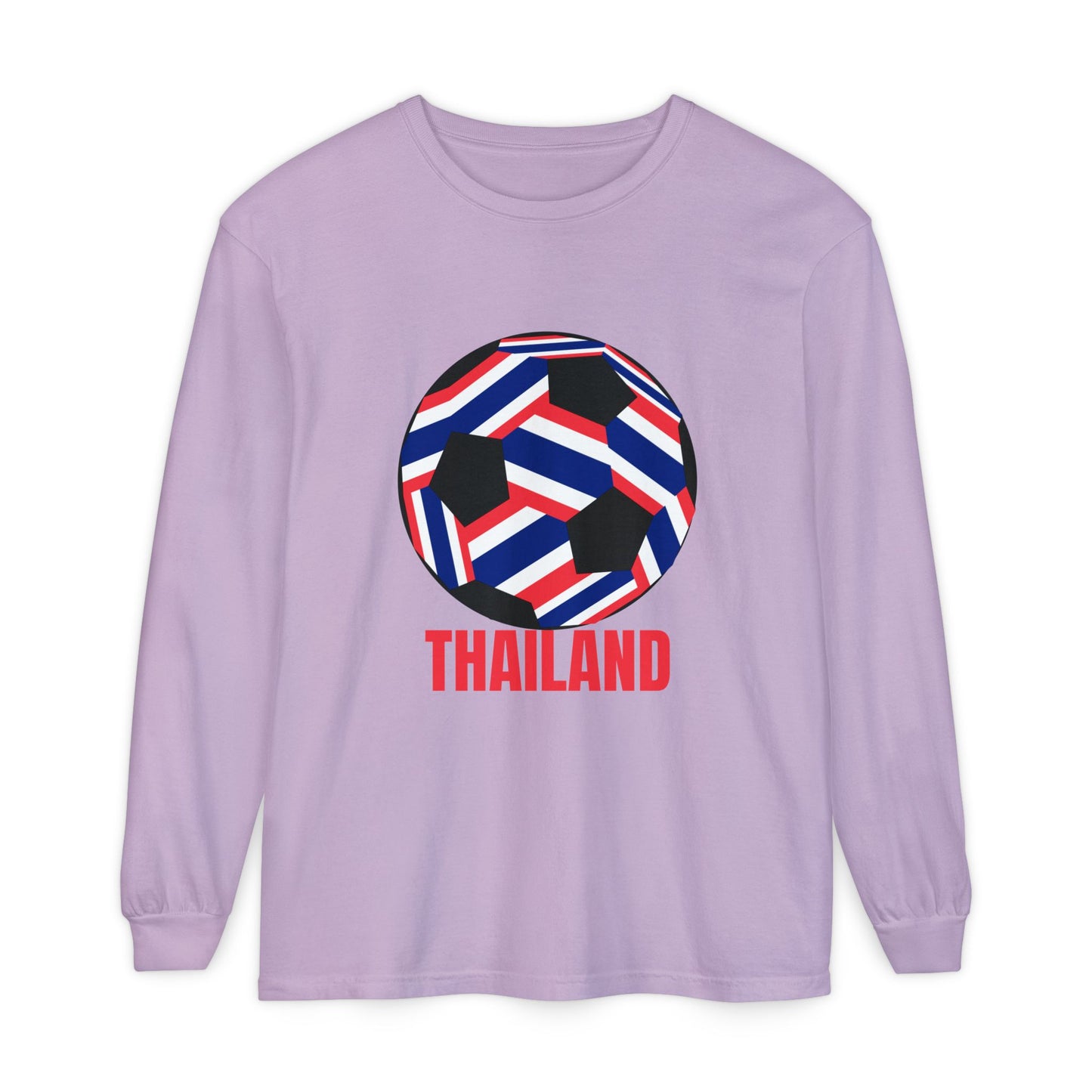 Thailand Fan Specialty Soccer Ball Design Long Sleeve T-Shirt