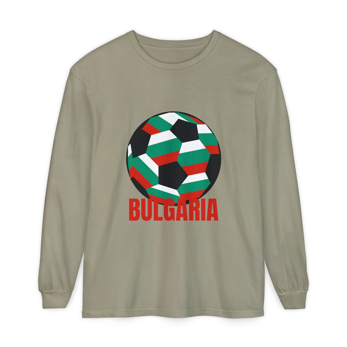 Bulgaria Fan Specialty Soccer Ball Design Long Sleeve Tee