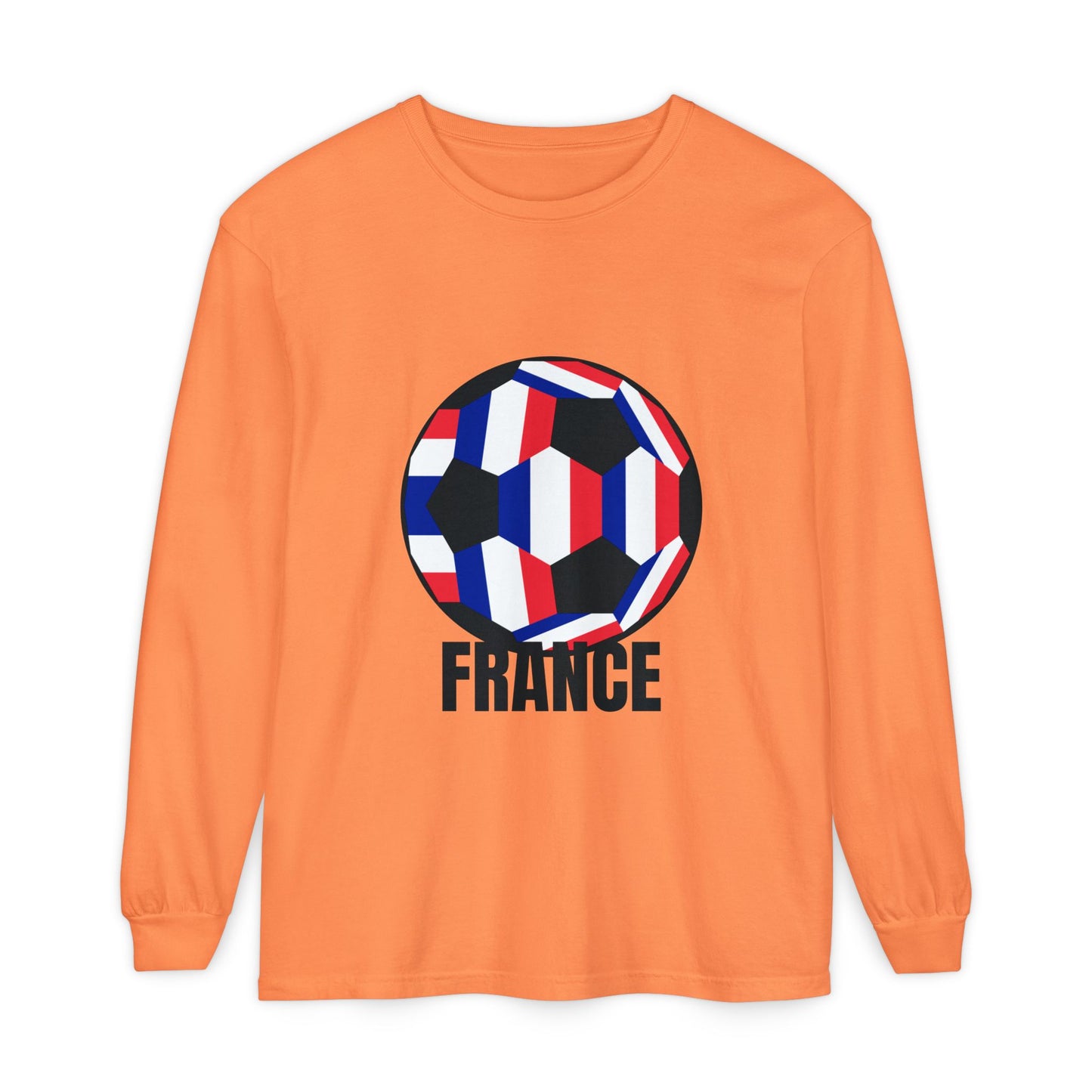 France Fan Specialty Soccer Ball Design Soccer Long Sleeve Tee