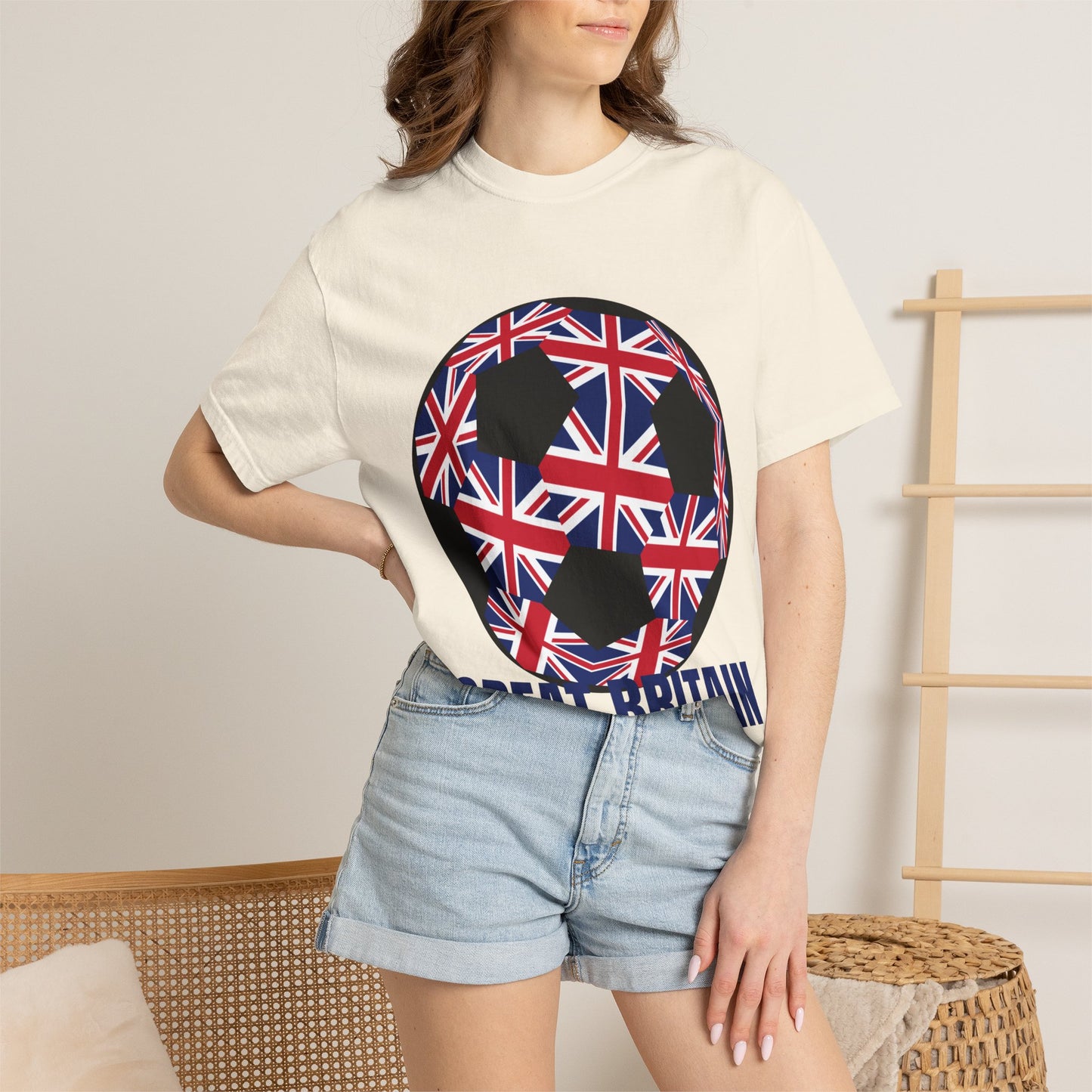 Great Britain Fan Specialty Soccer Ball Design T Shirt
