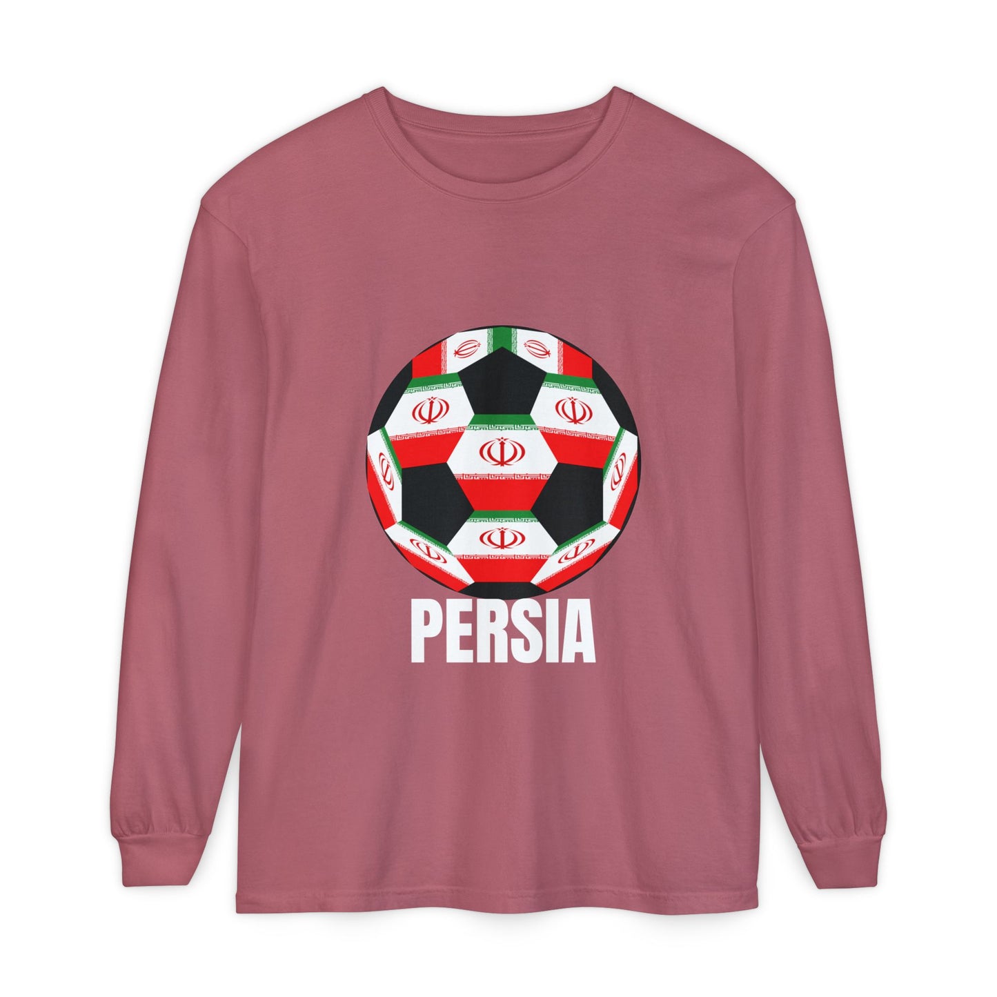 Persia Fan Specialty Soccer Ball Design Long Sleeve Shirt