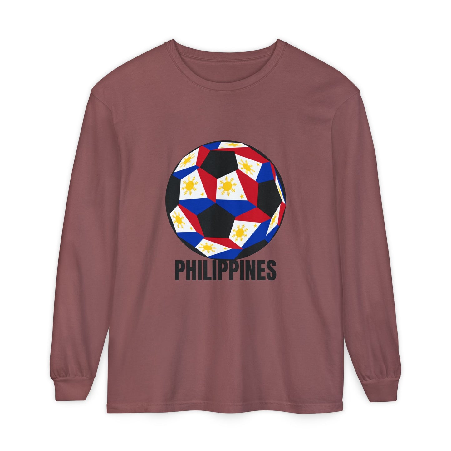 Philippines Fan Specialty Soccer Ball Design Long Sleeve Tee