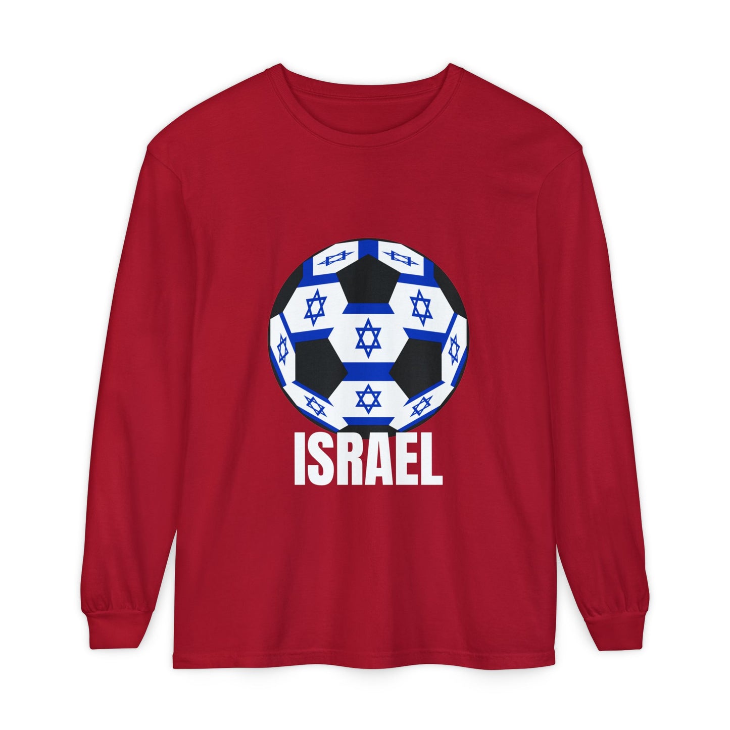 Israel Fan Specialty Soccer Ball Design Long Sleeve Tee