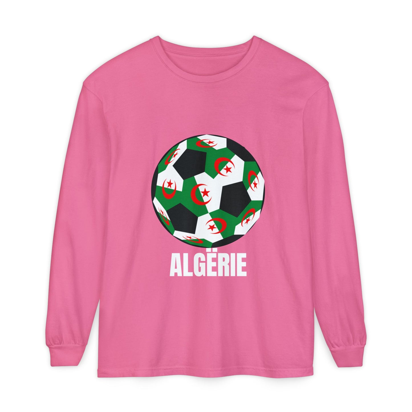 ALGËRIE Fan Specialty Soccer Ball Design Long Sleeve T-Shirt