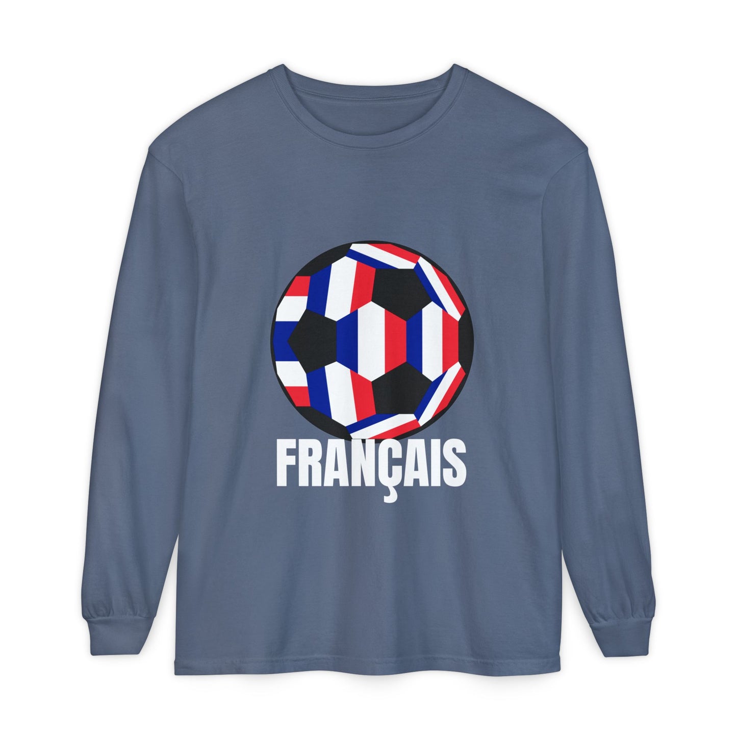 Francais Fan Specialty Soccer Ball Design Long Sleeve Tee