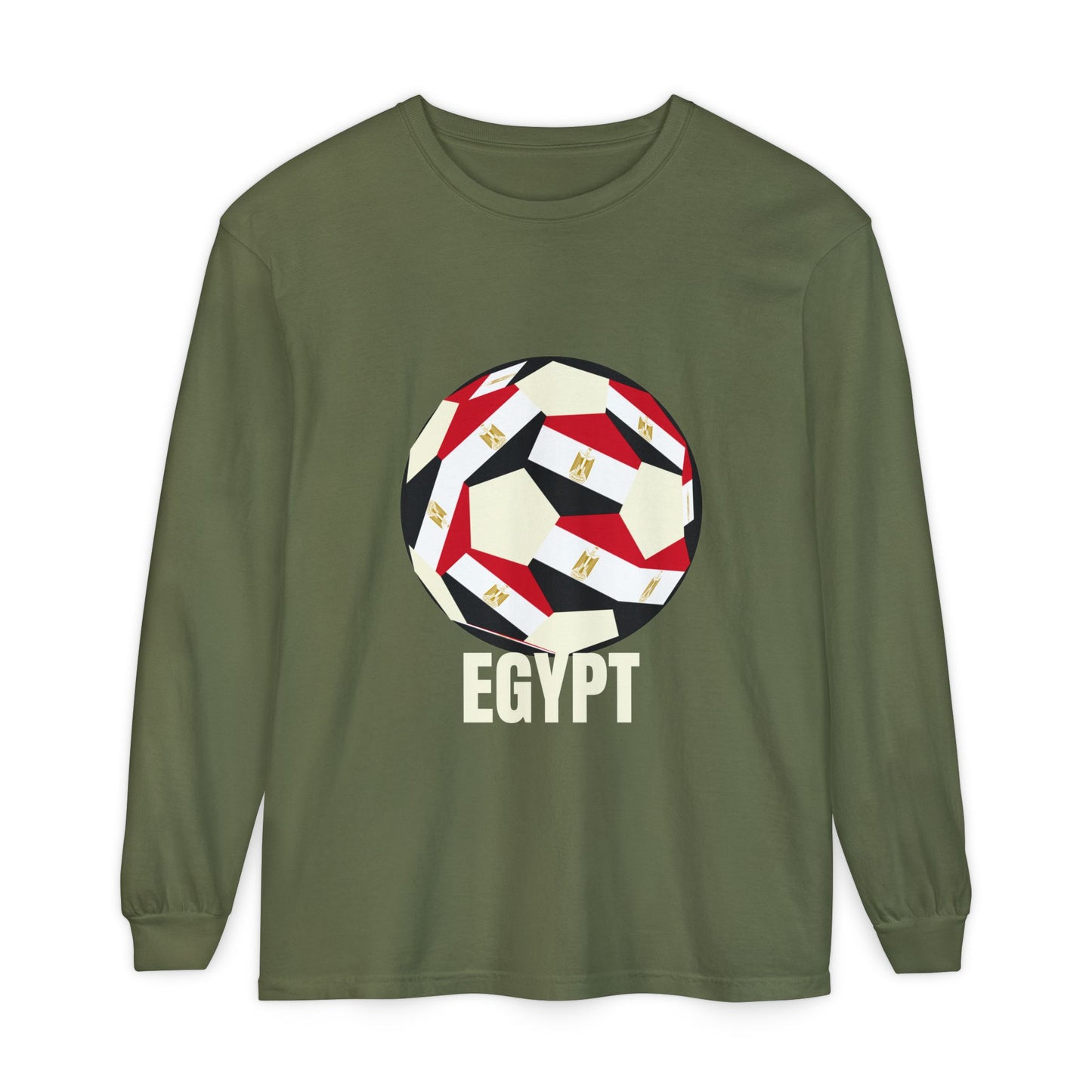 Egypt Fan Specialty Soccer Ball Design Long Sleeve Tee