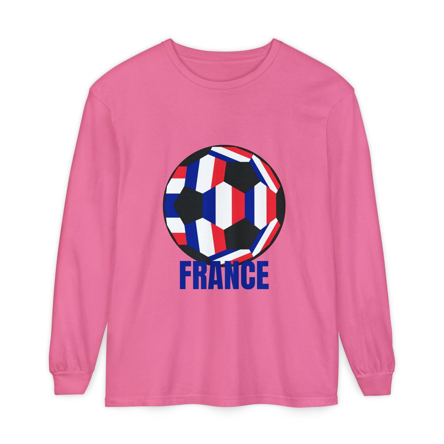France Fan Specialty Soccer Ball Design Long Sleeve Shirt