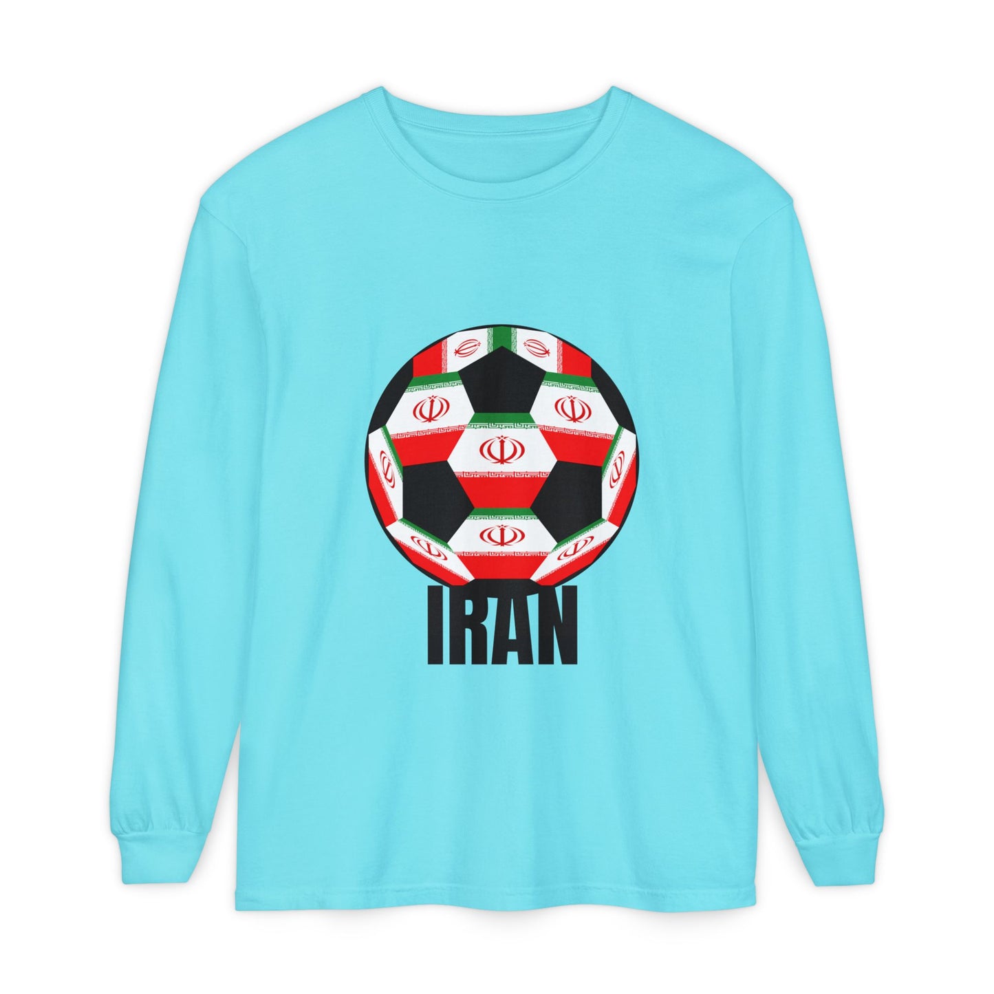 Iran Fan Specialty Soccer Ball Design Long Sleeve Shirt