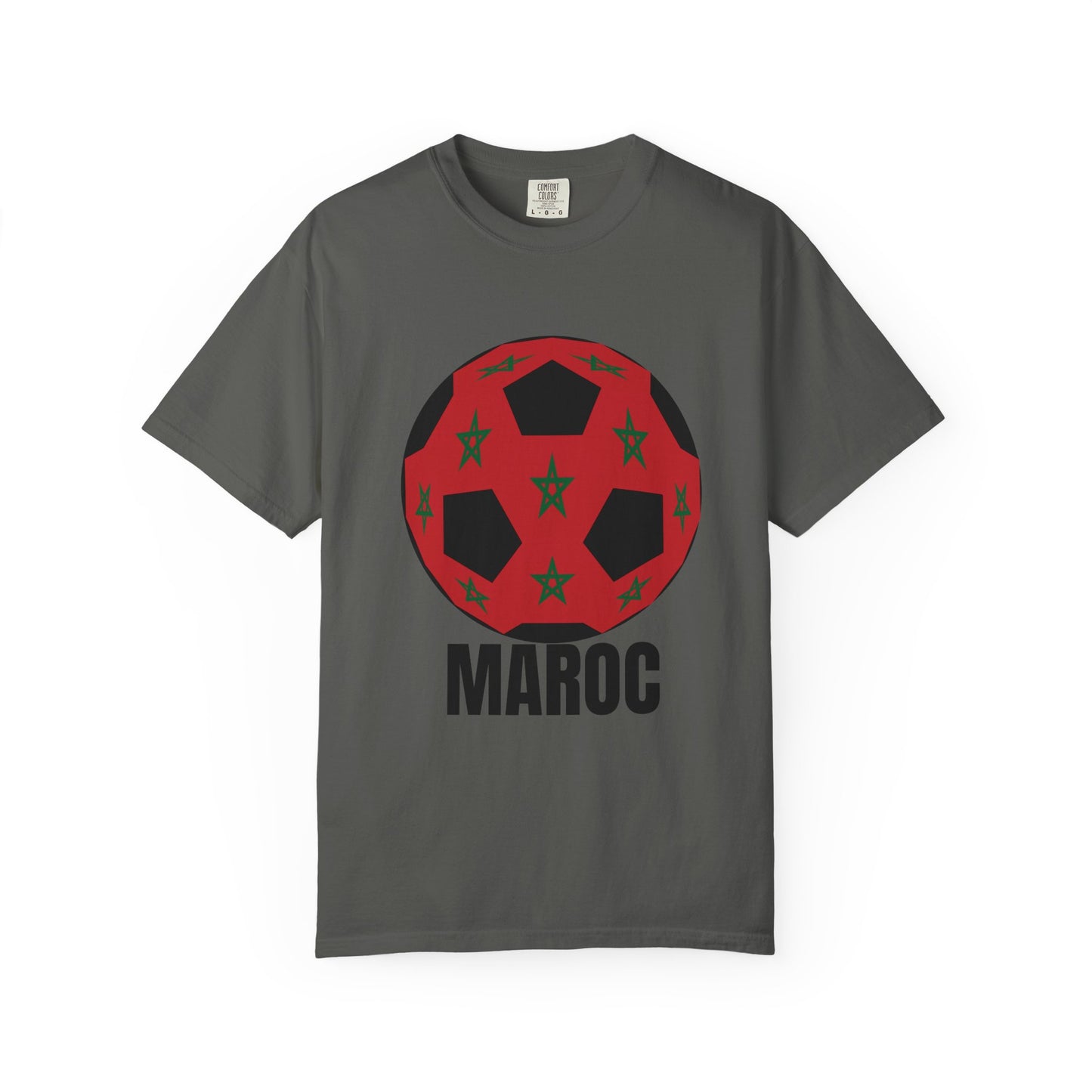 Morocco Maroc Fan Specialty Soccer Ball Design T Shirt