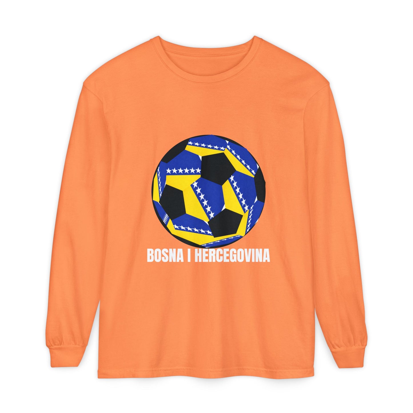 Bosnia Herzegovina Fan Specialty Soccer Ball Design  Long Sleeve Shirt