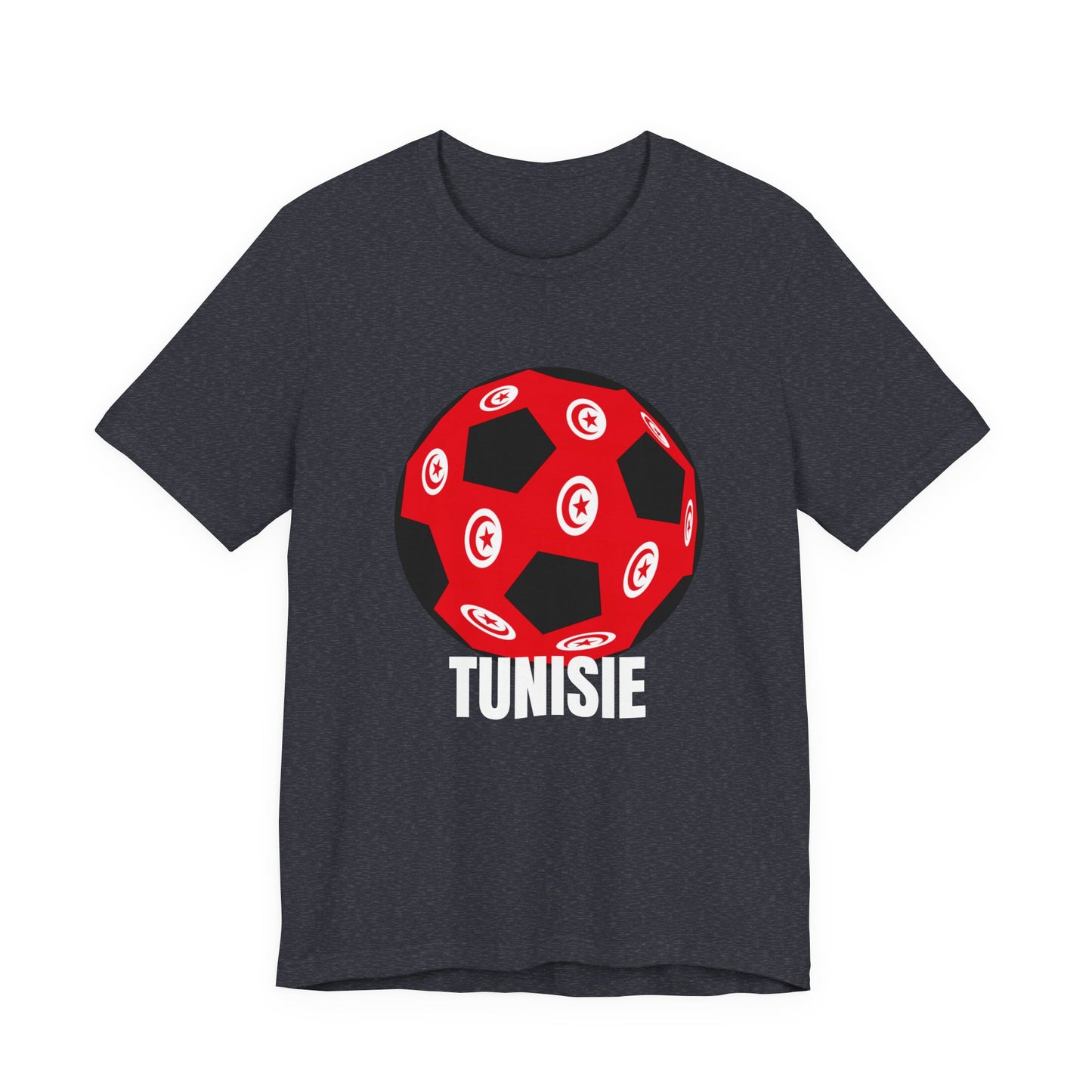 Tunisie Fan Specialty Soccer Ball Design T Shirt White Text