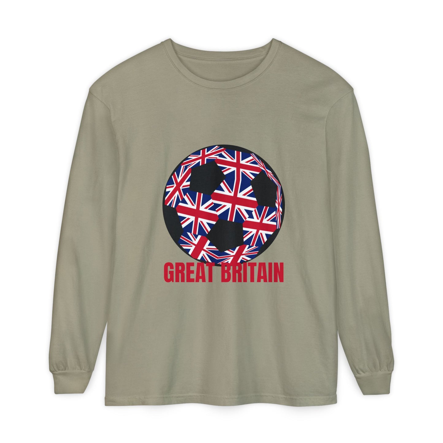Great Britain Fan Specialty Soccer Ball Design  Long Sleeve Tee