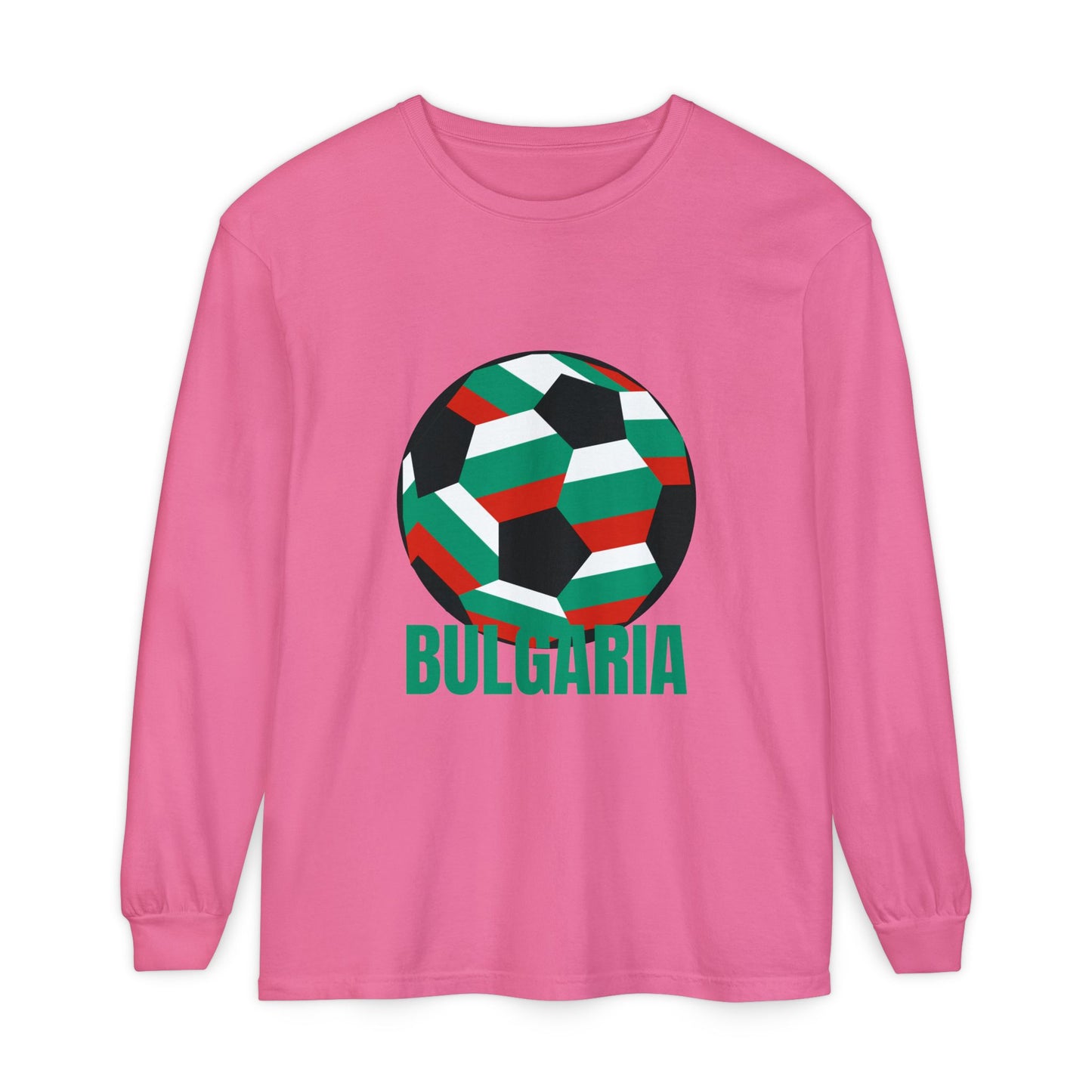 Bulgaria Fan Specialty Soccer Ball Design Long Sleeve Tee
