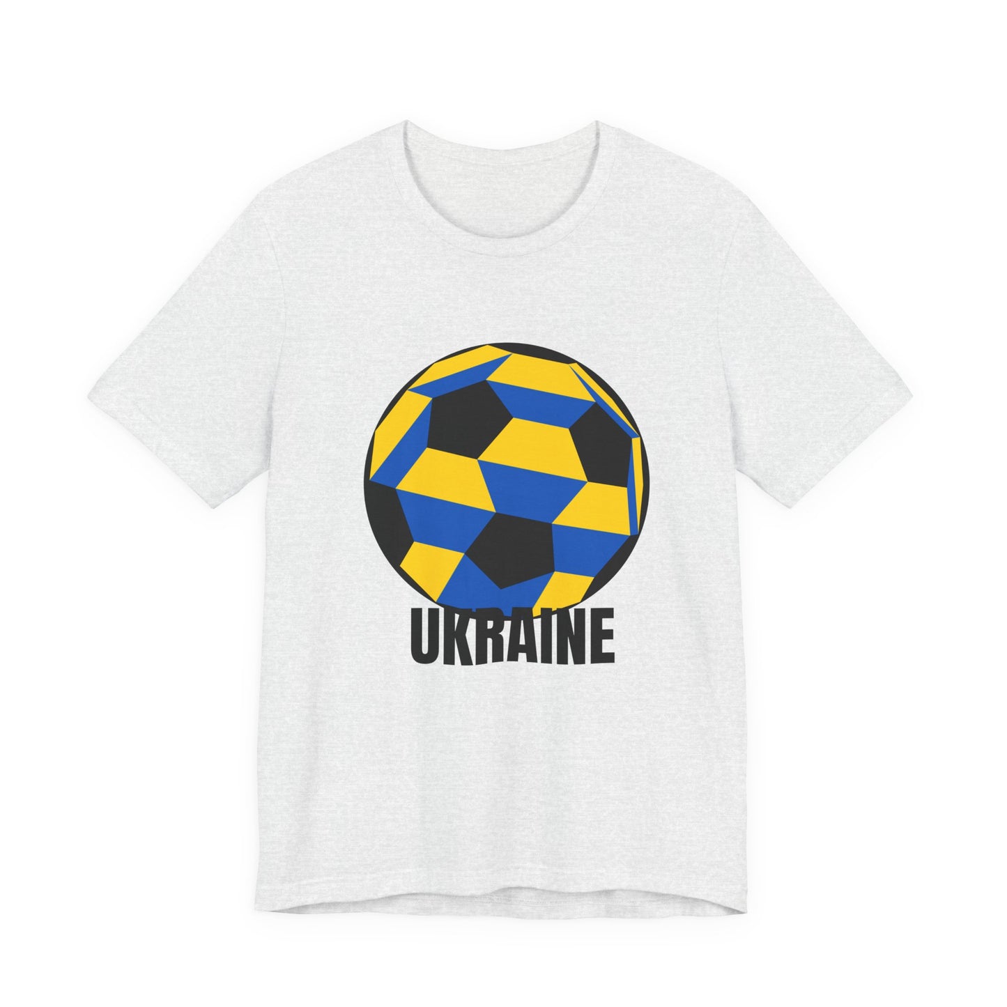 Ukraine Fan Specialty Soccer Ball Design T Shirt Black Text