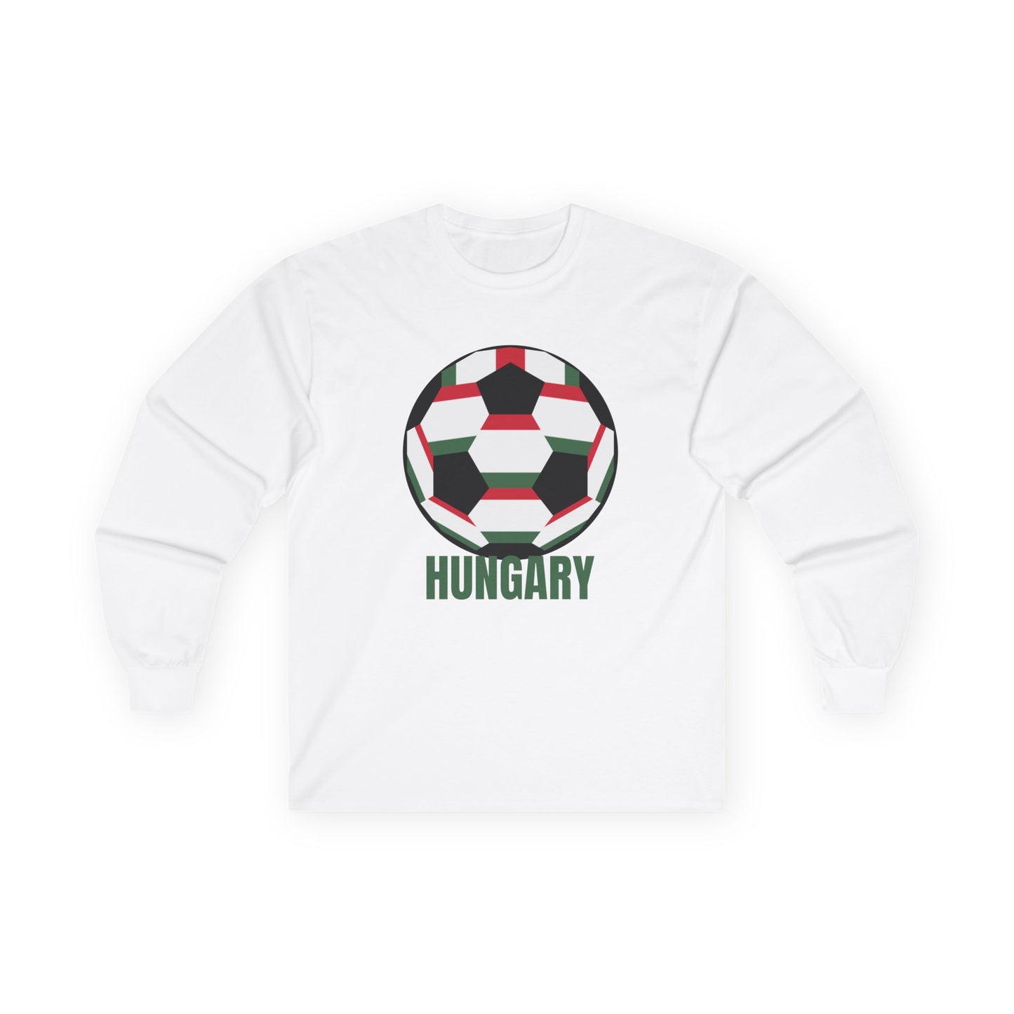 Fan Specialty Soccer Ball Design Long Sleeve T  Green Text