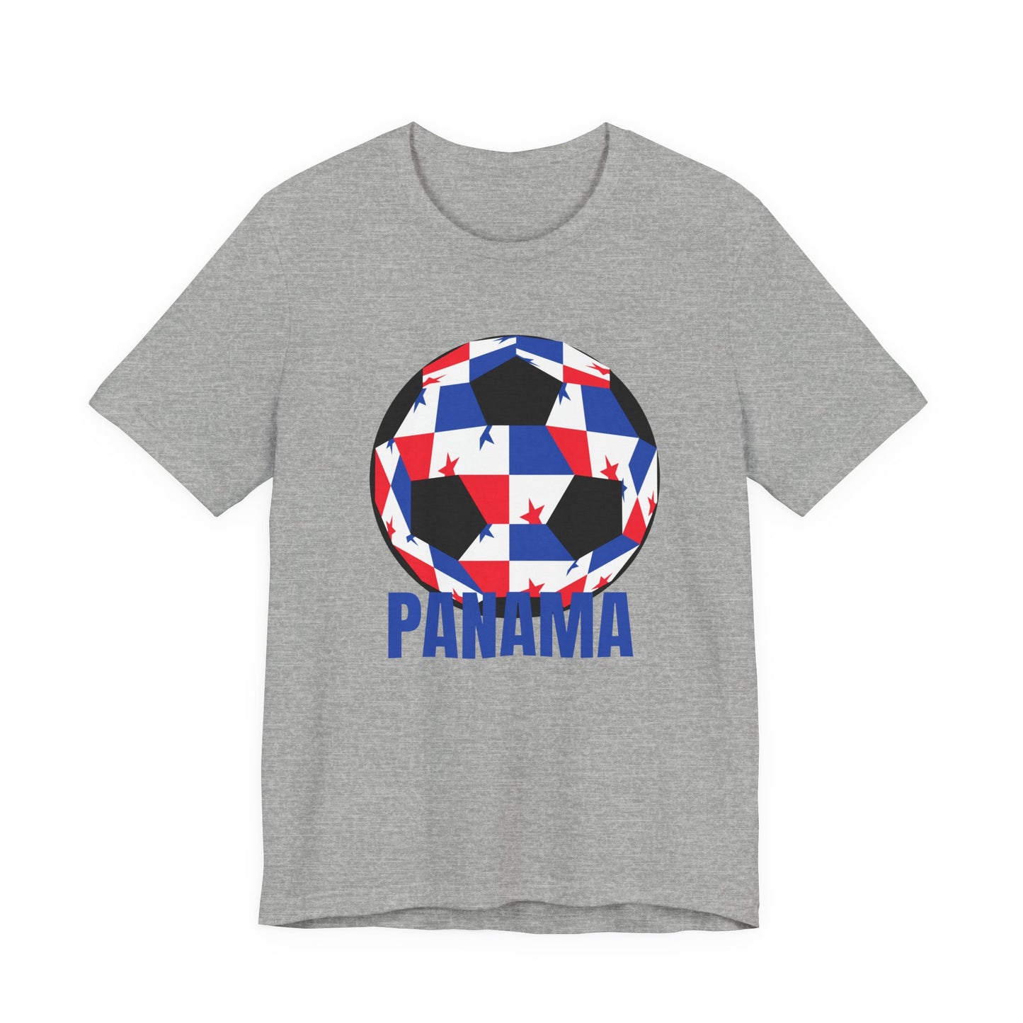 Panama Fan Specialty Soccer Ball Design T Shirt Black Text