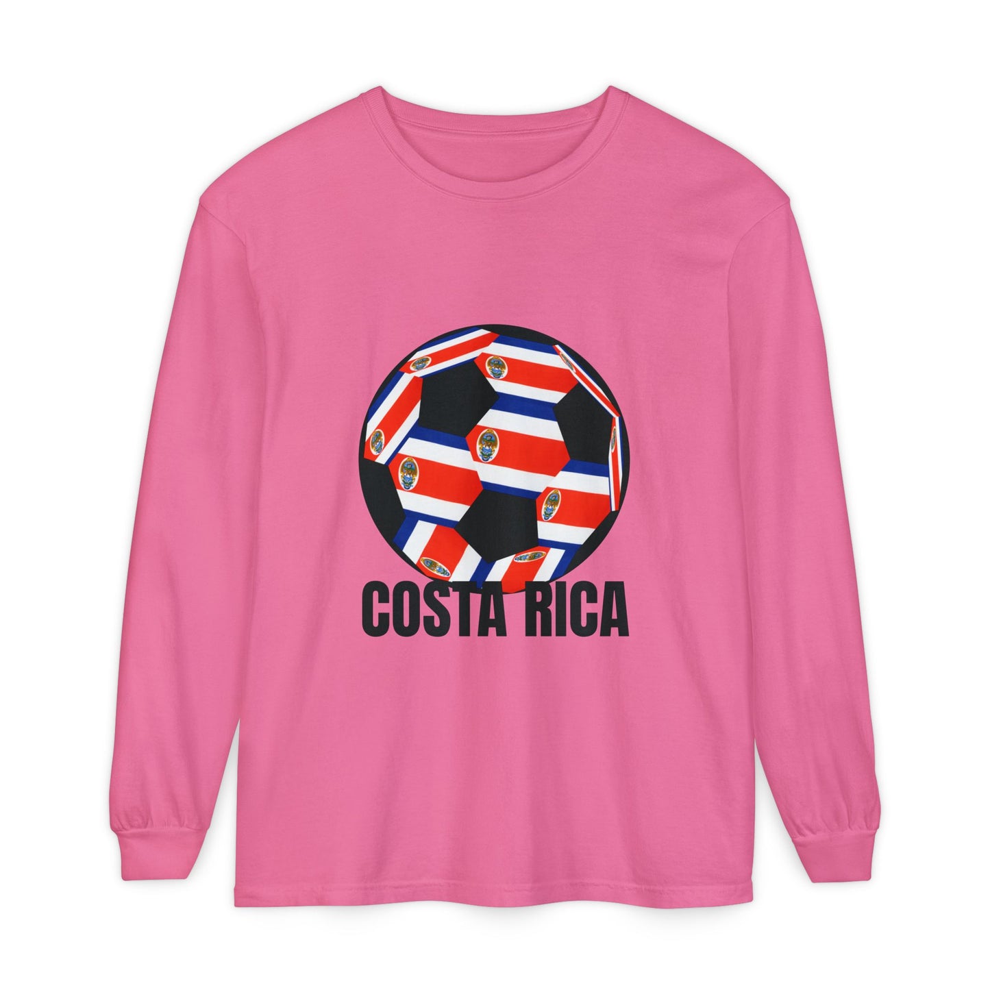Costa Rica Fan Specialty Soccer Ball Long Sleeve Tee