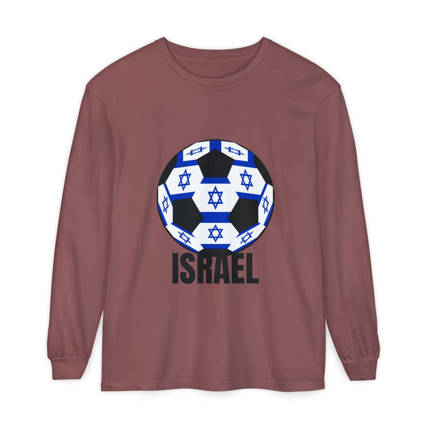 Israel Fan Specialty Soccer Ball Design Long Sleeve Tee