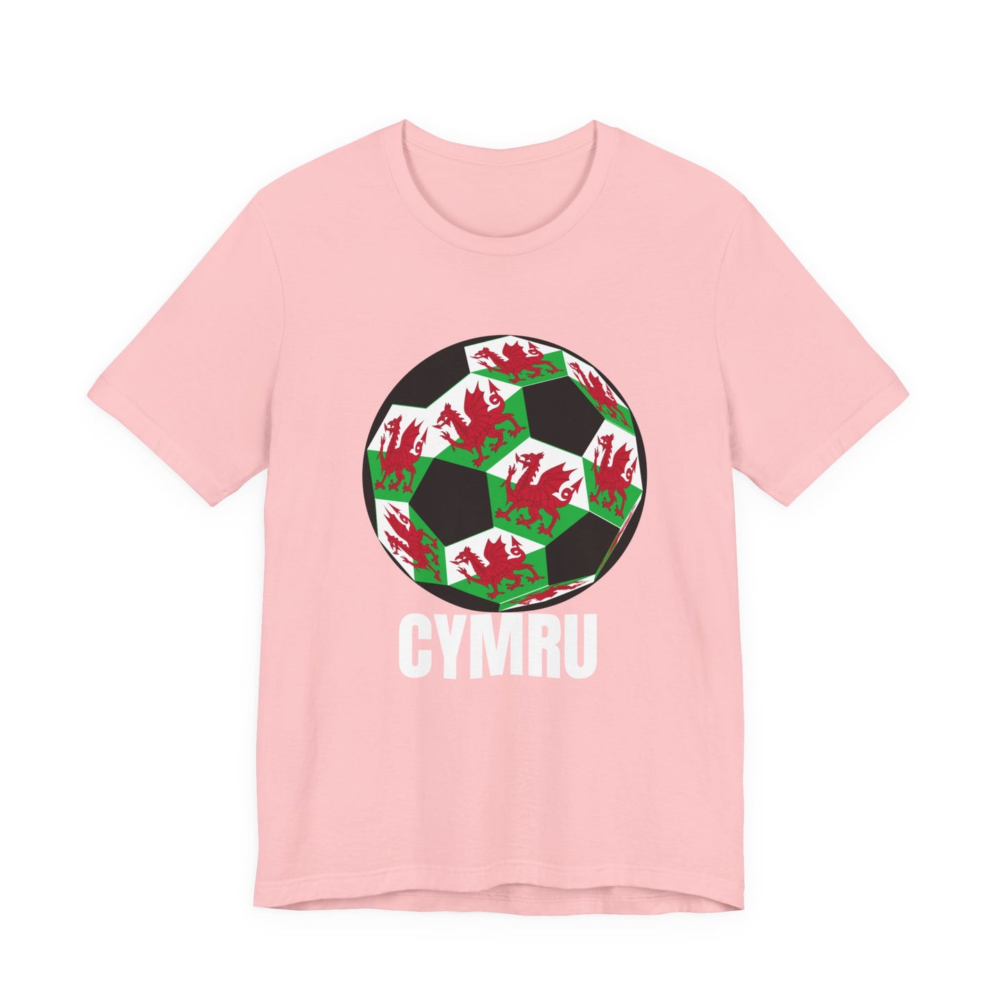 Cymru Fan Specialty Soccer Ball Design T Shirt White Text